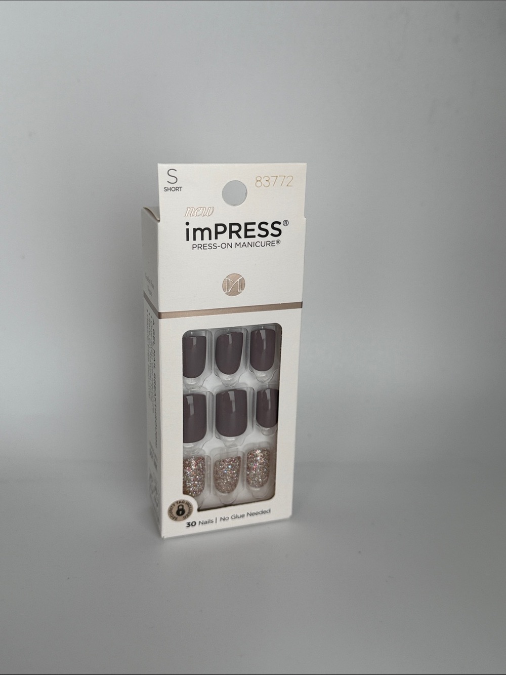 imPRESS Press-On Manicure Nails in Mauve & Glitter BNIB